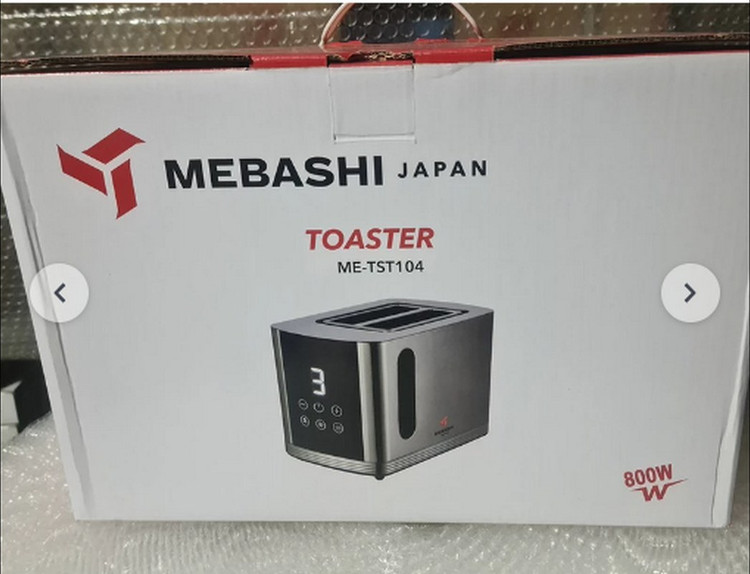 توستر نان مباشی مدل ME-TST104 با بدنه استیل و دکمه لمسی