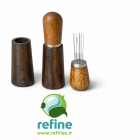 یدل قهوه چوبی Refine | ابزار حرفهای WDT برای رفع Channeling و توزیع یکنواخت قهوه